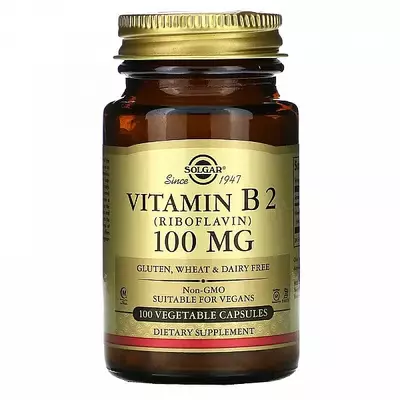Solgar Vitamin B2 100 mg 100 caps, image 