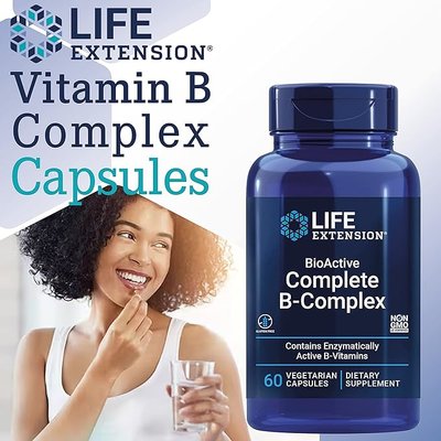 Life Extension BioActive Complete B-Complex 60 caps, image , зображення 3