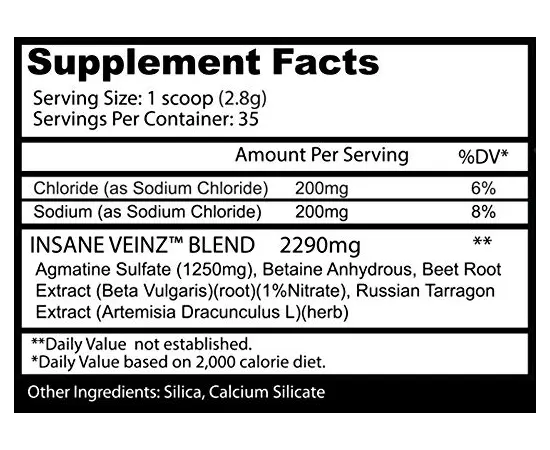 Insane Labz Insane Veinz 30 serv, Insane Labz Insane Veinz 30 serv , изображение 2 в интернет магазине Mega Mass