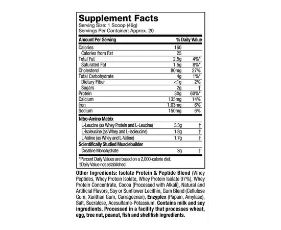 Muscletech Nitro Tech Performance 907 g, Вкусы: Cookies & Cream / Печенье с Кремом, Muscletech Nitro Tech Performance 907 g, Вкусы: Cookies & Cream / Печенье с Кремом , изображение 5 в интернет магазине Mega Mass