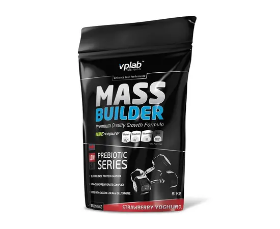 VPlab Mass Builder 5000 g, Вкусы: Strawberry Yoghurt / Клубничный Йогурт, VPlab Mass Builder 5000 g, Вкусы: Strawberry Yoghurt / Клубничный Йогурт , изображение 2 в интернет магазине Mega Mass