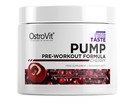 OstroVit Pump Pre-Workout Formula 300 g, Смак: Cherry / Bишня, image 