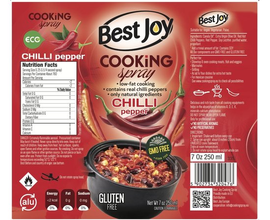 Best Joy Cooking Spray 250 ml Chilli Pepper, image , зображення 2