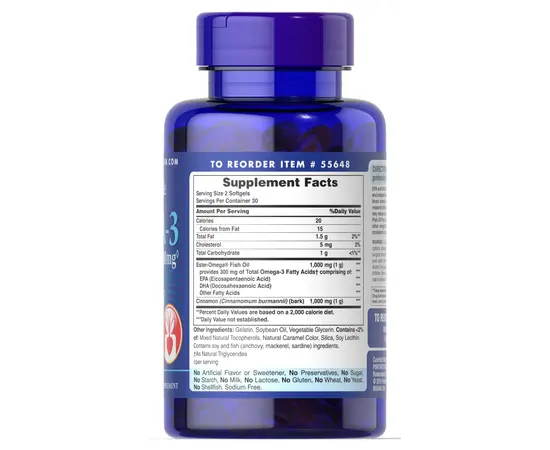 Puritan`s Pride Omega 3 Circulatory 60 softgels, Puritan`s Pride Omega 3 Circulatory 60 softgels , изображение 4 в интернет магазине Mega Mass