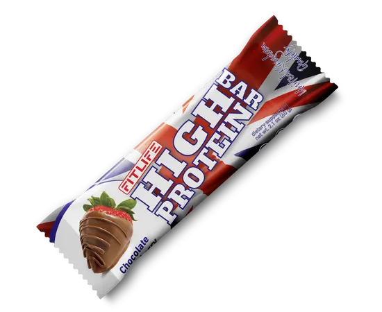 Fit Life High Protein Bar 60 g, Вкусы: Chocolate Strawberry / Шоколад Клубника, Fit Life High Protein Bar 60 g, Вкусы: Chocolate Strawberry / Шоколад Клубника  в интернет магазине Mega Mass