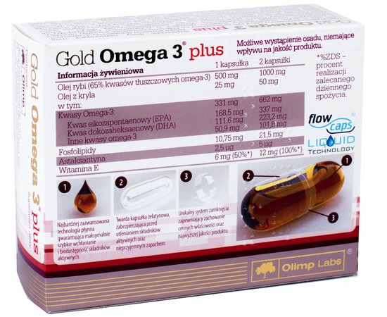 Olimp Gold Omega 3 Plus 60 caps, image , зображення 2