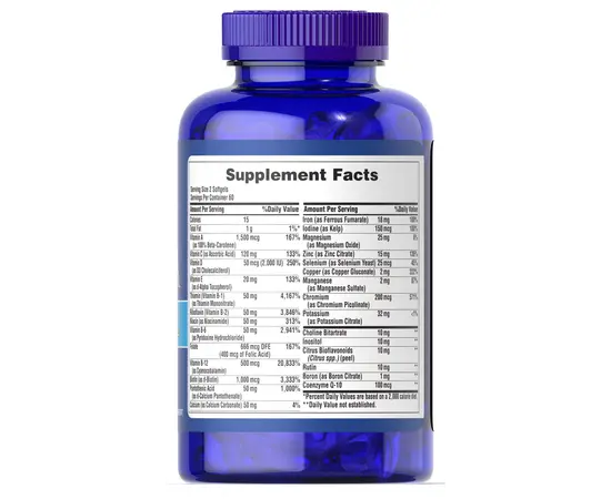 Puritan's Pride Mega Vita Gel 120 softgels, Puritan's Pride Mega Vita Gel 120 softgels , изображение 2 в интернет магазине Mega Mass