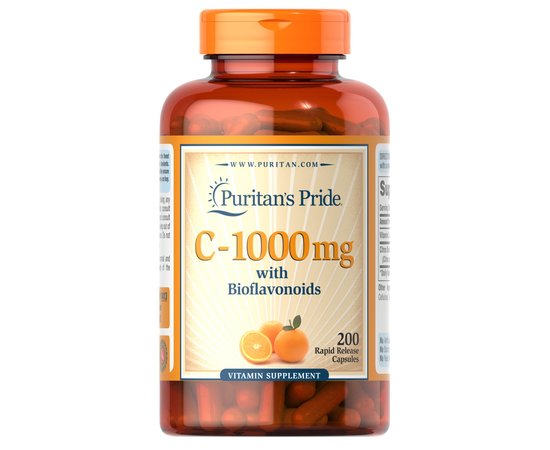 Puritan's Pride Vitamin C-1000 mg with Bioflavonoids 200 tabs, image 