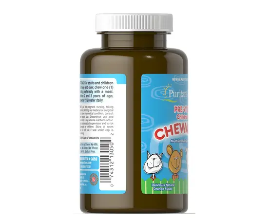 Puritan's Pride Pre-Vites Children's Multivitamin 100 chewables, image , зображення 2