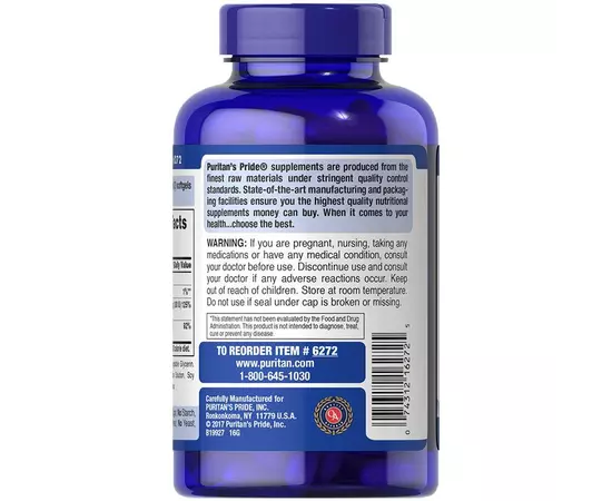 Puritan's Pride Absorbable Calcium 1200 mg plus Vitamin D3 25 mcg 100 softgels, image , зображення 3