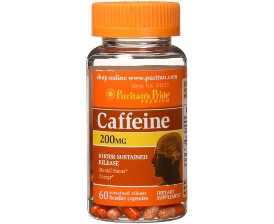 Puritan's Pride Caffeine 200 mg 60 caps, Puritan's Pride Caffeine 200 mg 60 caps  в интернет магазине Mega Mass