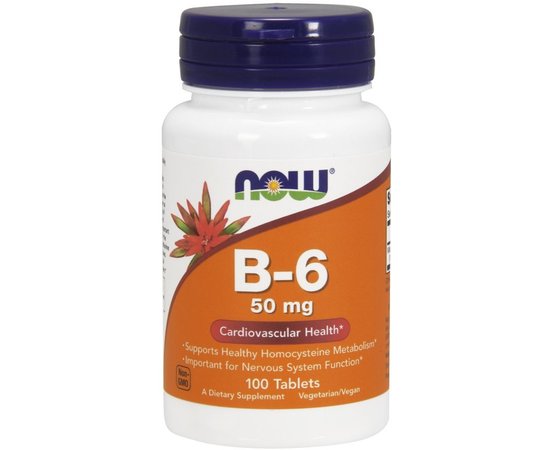 NOW B-6 50 mg 100 tabs, image 