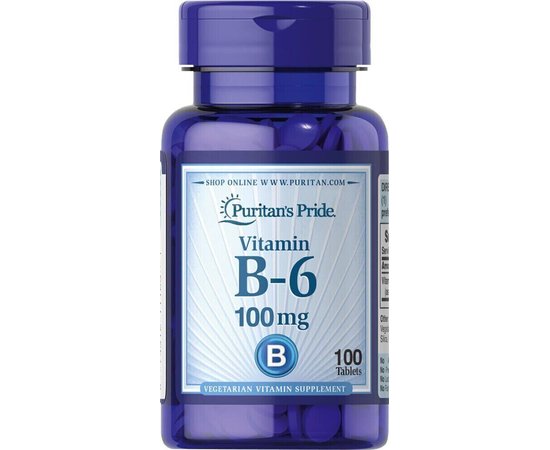 Puritan's Pride Vitamin B-6 100 mg 100 tabs, Puritan's Pride Vitamin B-6 100 mg 100 tabs  в интернет магазине Mega Mass