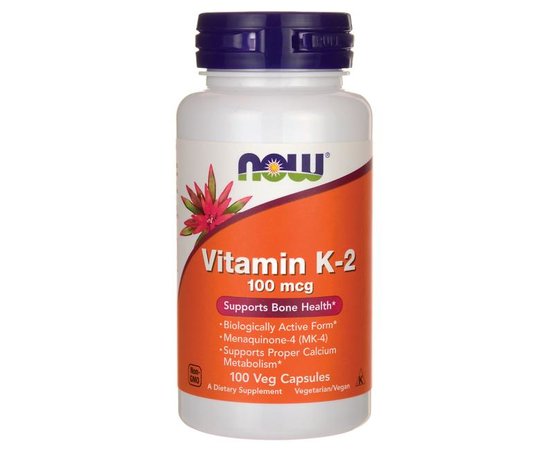 NOW Vitamin K-2 100 mcg 100 caps, image 