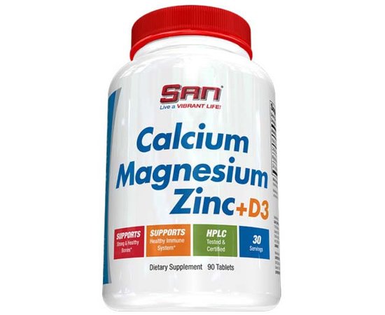 SAN Calcium Magnesium Zinc + D3 90 tabs, image 