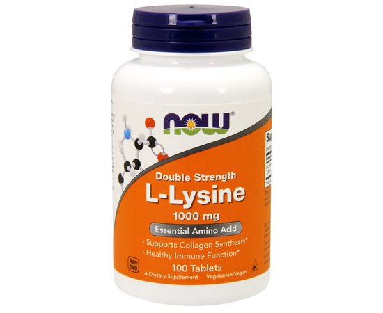 NOW L-Lysine 1000 mg 100 tabs, image 
