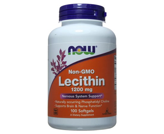 NOW Lecithin 1200 mg 100 softgels, image 