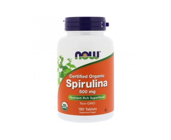 NOW Spirulina 500 mg 180 tabs, NOW Spirulina 500 mg 180 tabs  в интернет магазине Mega Mass
