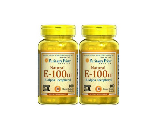 Puritan's Pride Vitamin E 100IU 100 softgels, image , зображення 2