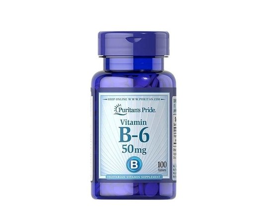 Puritan's Pride Vitamin B-6 50 mg 100 tabs, image 