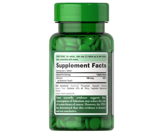 Puritan's Pride Selenium 100 mcg 100 tabs, image , зображення 2