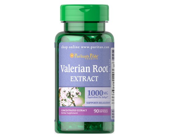 Puritan's Pride Valerian Root 1000 mg 90 softgels, Puritan's Pride Valerian Root 1000 mg 90 softgels  в интернет магазине Mega Mass