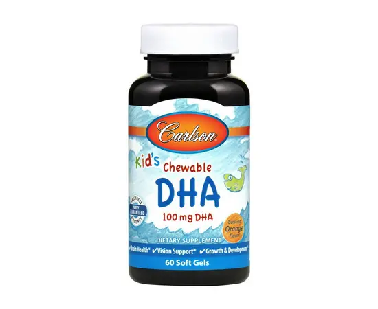 Carlson Labs Kid's Chewable DHA 100 mg 60 softgels, image 