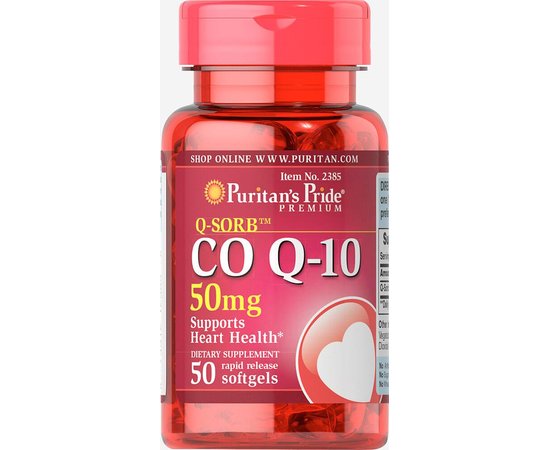 Puritan’s Pride CO-Q-10 50 mg 50 softgels, Puritan’s Pride CO-Q-10 50 mg 50 softgels  в интернет магазине Mega Mass