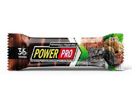 Power Pro Protein Bar 36% 60 g Волоський горіх з чорносливом, image 