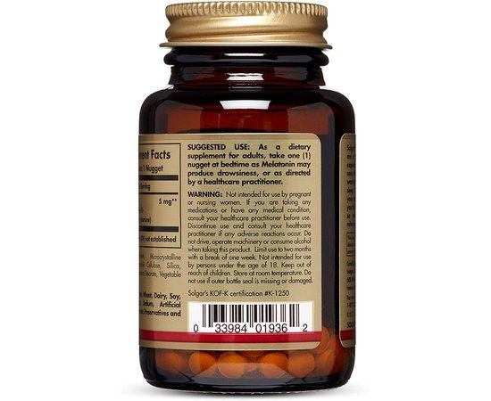 Solgar Melatonin 5 mg 60 tabs, Solgar Melatonin 5 mg 60 tabs , изображение 3 в интернет магазине Mega Mass