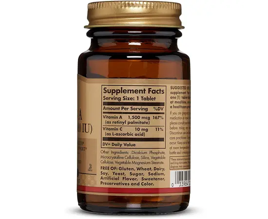 Solgar Vitamin A 1500 mcg (5000 IU) 100 tabs, image , зображення 2
