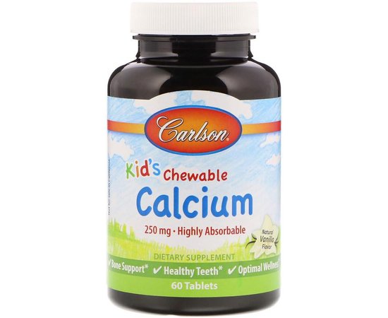 Carlson Labs Chewable Calcium 250 mg 60 tabs, Carlson Labs Chewable Calcium 250 mg 60 tabs  в интернет магазине Mega Mass