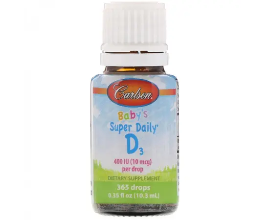 Carlson Labs Baby's Super Daily D3 400 IU 10,3 ml, Carlson Labs Baby's Super Daily D3 400 IU 10,3 ml , изображение 2 в интернет магазине Mega Mass