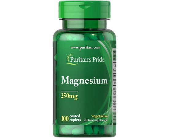 Puritan's Pride Magnesium 250 mg 100 tabs, Puritan's Pride Magnesium 250 mg 100 tabs  в интернет магазине Mega Mass
