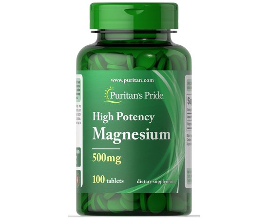 Puritan's Pride Magnesium 500 mg 100 tabs, image 