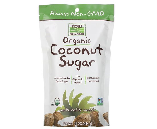 NOW Coconut Sugar 454 g, NOW Coconut Sugar 454 g  в интернет магазине Mega Mass