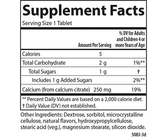 Carlson Labs Chewable Calcium 250 mg 60 tabs, image , зображення 4