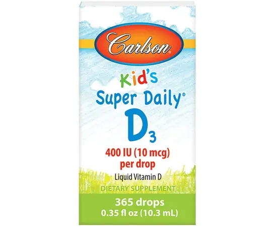 Carlson Labs Kid's Super Daily D3 400 IU 10,3 ml, Carlson Labs Kid's Super Daily D3 400 IU 10,3 ml , изображение 2 в интернет магазине Mega Mass