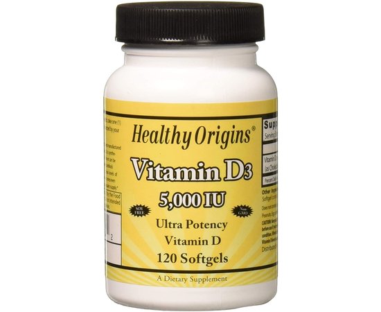 Healthy Origins Vitamin D3 5000 IU 120 softgels, image 