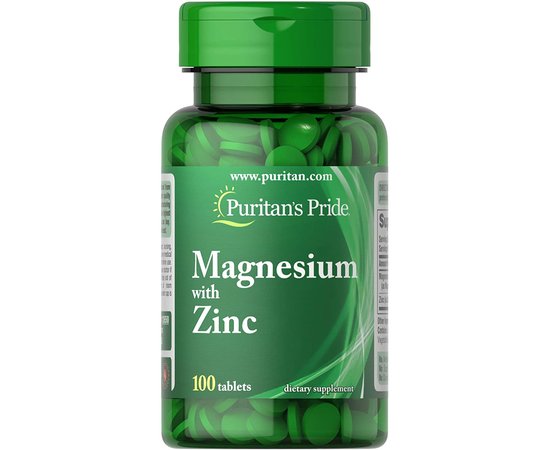 Puritan's Pride Magnesium with Zinc 100 tabs, image 