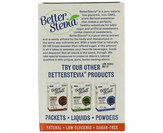 NOW Better Stevia 100 packets, image , зображення 2
