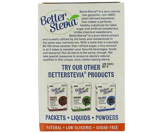 NOW Better Stevia 100 packets, NOW Better Stevia 100 packets , изображение 2 в интернет магазине Mega Mass