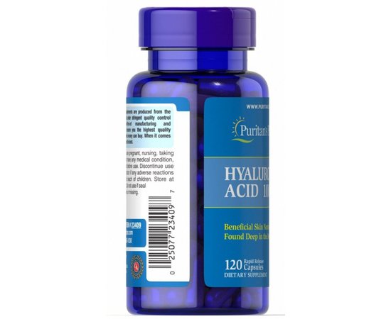 Puritan's Pride Hyaluronic Acid 100 mg 120 caps, image , зображення 4