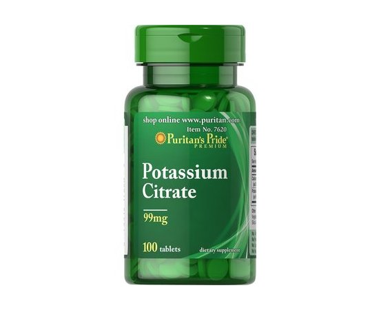 Puritan’s Pride Potassium 99 mg 100 tabs, Puritan’s Pride Potassium 99 mg 100 tabs  в интернет магазине Mega Mass