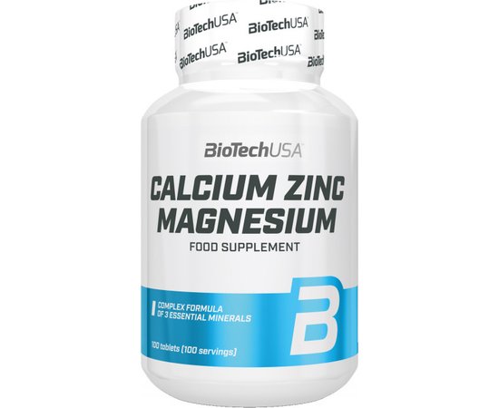 BioTech Calcium Zinc Magnesium 100 tabs, image 
