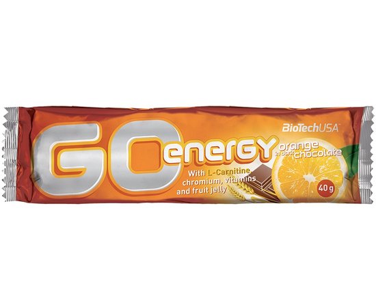 BioTech GO Energy Bar 40g Orange in dark chocolate, BioTech GO Energy Bar 40g Orange in dark chocolate  в интернет магазине Mega Mass