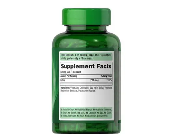 Puritan's Pride Sea Kelp 200 mcg 250 caps, image , зображення 2