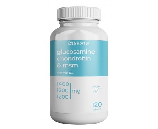 Sporter Glucosamine&chondroitin+MSM+D3 (1400/1200/1200) - 120 tab, Sporter Glucosamine&chondroitin+MSM+D3 (1400/1200/1200) - 120 tab  в интернет магазине Mega Mass