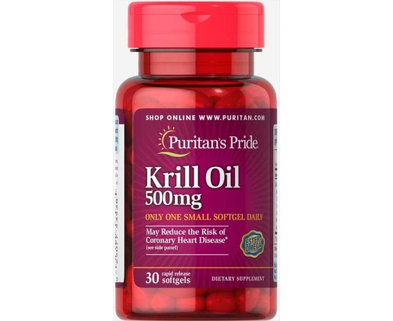 Puritan`s Pride Krill Oil 500 mg 30 softgels, image 