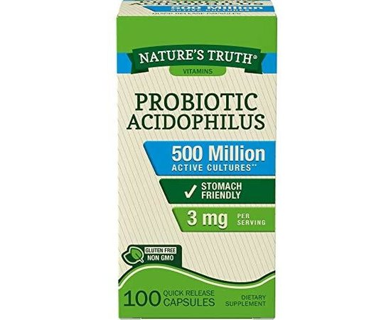 Nature's Truth Probiotic Acidophilus 500 million 100 caps, image 